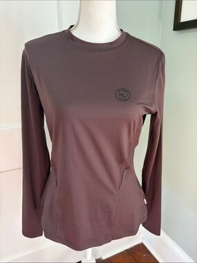 Kingsland LS Mandy Performance Long-Sleeve Equestrian Top Chocolate Brown Large